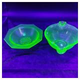 Uranium Light Green Depression Glass Serving Items