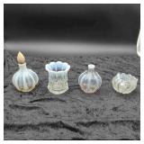3 Opalescent &1 Iridescent Glass Items