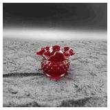 Fenton Ruby Red Hobnail Ruffled Vase