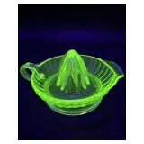 Uranium Light Green Depression Glass Juicer