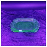 Indiana Glass Co "Lorain" Uranium Glass Serving