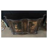Wood Pulaski Credenza Cabinet with Floral Motifs