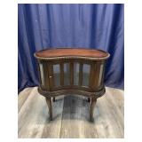 Kidney Shaped Wood Curio Table