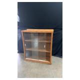 Wood 3 shelf Book Case with Glass Door
