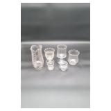 6 Clear Patterned Glass Items