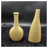 2 Yellow Decorative Vases