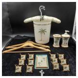 Bathroom Set with Palm Tree Designs