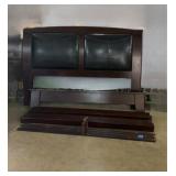 Wood and Leather Bed Frame