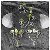 Brass Candle Holders and Glass Shelves