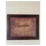 Atlantis Map Print Framed by Angelo L. Roker