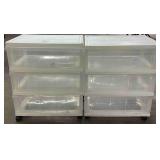 2- Plastic 3 Drawer Storage Units on Wheels