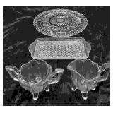 4 Various Patterned Glass Items