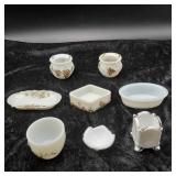 8 Milk Glass Items