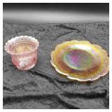 2 Various Carnival Glass Items