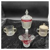 4 Cut and Patterned Glass Items