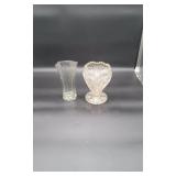 2 Glass Flower Vases