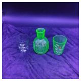 2 Uranium and One Light green Glass