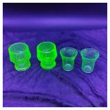 2 Florentine Poppy cups & 2 Georgian Drinking Glas