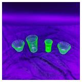 4 Various Uranium Glass Items