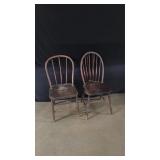 Two Wooden Spindle Back Chairs