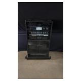 Component Stereo System in Audio Rack Cabinet