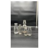 5 Clear Glass Antique Jars