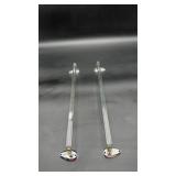 2 Vtg Towel Hangers with Glasslike Center