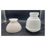 2 Milk Glass Lamp Shades