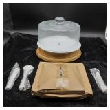 3 Tier Serving Tray NIB & Cake Platter & Dome
