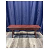 Wood Bench Painted Red