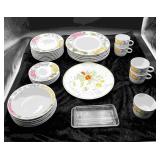 Newcor Stoneware Dishes, Butter Dish & Misc