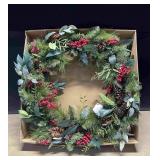 36" Lighted Mixed Pine Wreath & Christmas Tree