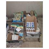 Pallet of Paint, Ortho bug killer, carpet glue etc