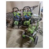 3 Greenworks Electric Pressure Washers.