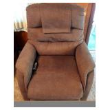 Brown Cloth Lift Recliner Chair