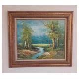 Forest Scene Painting Framed