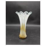 Murano Art GlassHand Blown Vase. White w/ Green