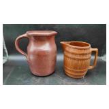 Two Brown Ceramic Jugs
