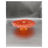 LE Smith Amberina Moon & Star Cake Plate.