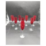 8 Elements Red Stemware Glasses.