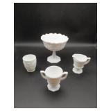 Lot Of Milk Glass Items.