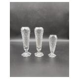 3 Fostoria Cupped Bud Vases