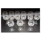 Golden Rim Winter Themed Stemware