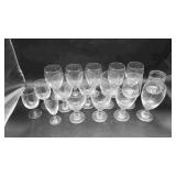 17 Clear Stemware Drinking Glasses