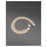 14K (Stamped) Tri Color Braided Gold Bracelet