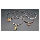 5 Silvertone, 2 Goldtone Choker Style Necklaces