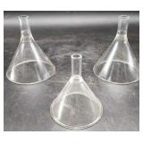3 Glass Funnels
