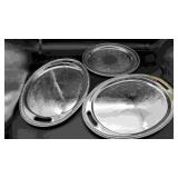 Various Goldtone and Silvertone Serving Trays