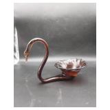 Hand Blown Art Glass Swan Bowl