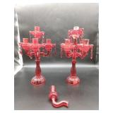 2 Red Candelabra